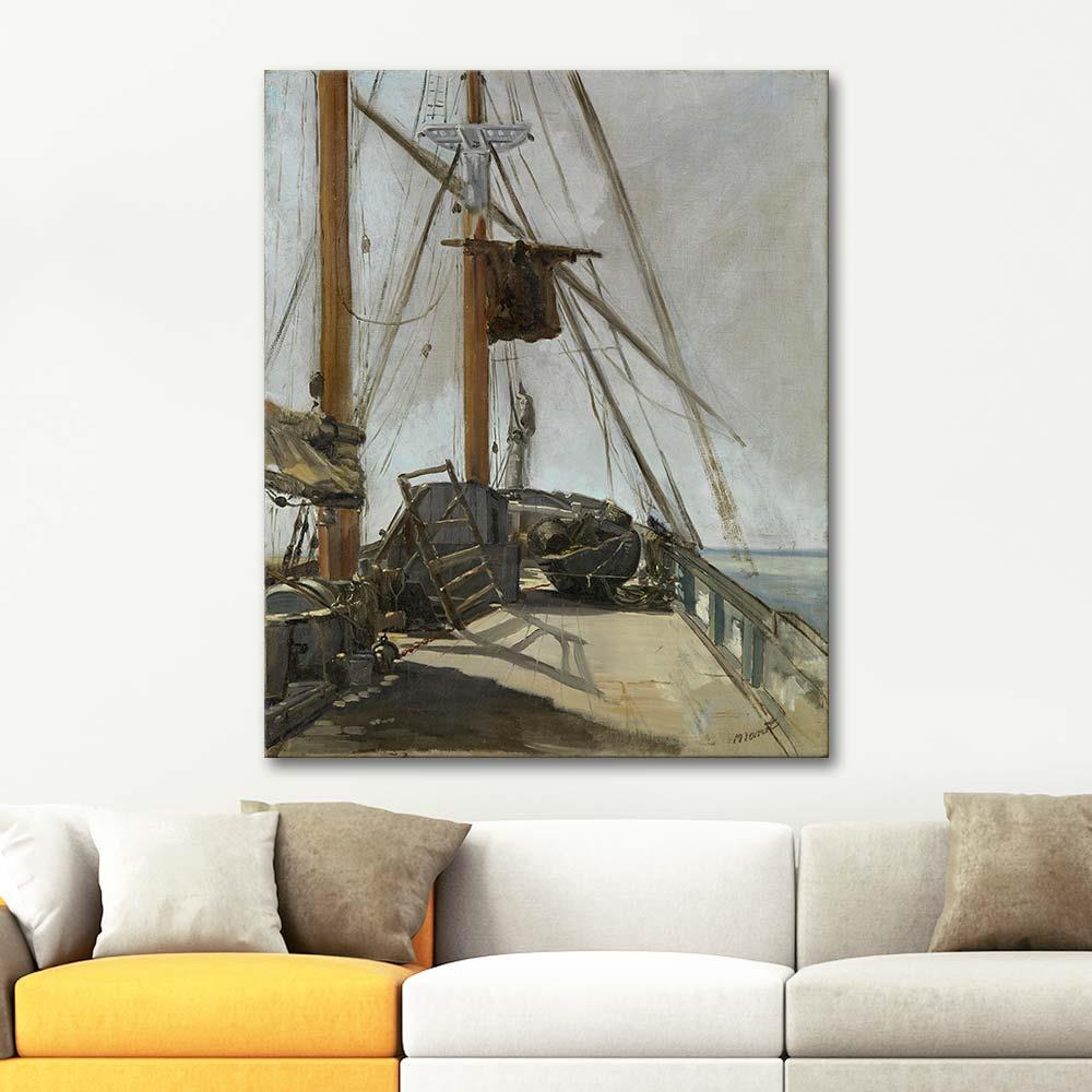 Edouard Manet Gemi Güvertesi Kanvas Tablo