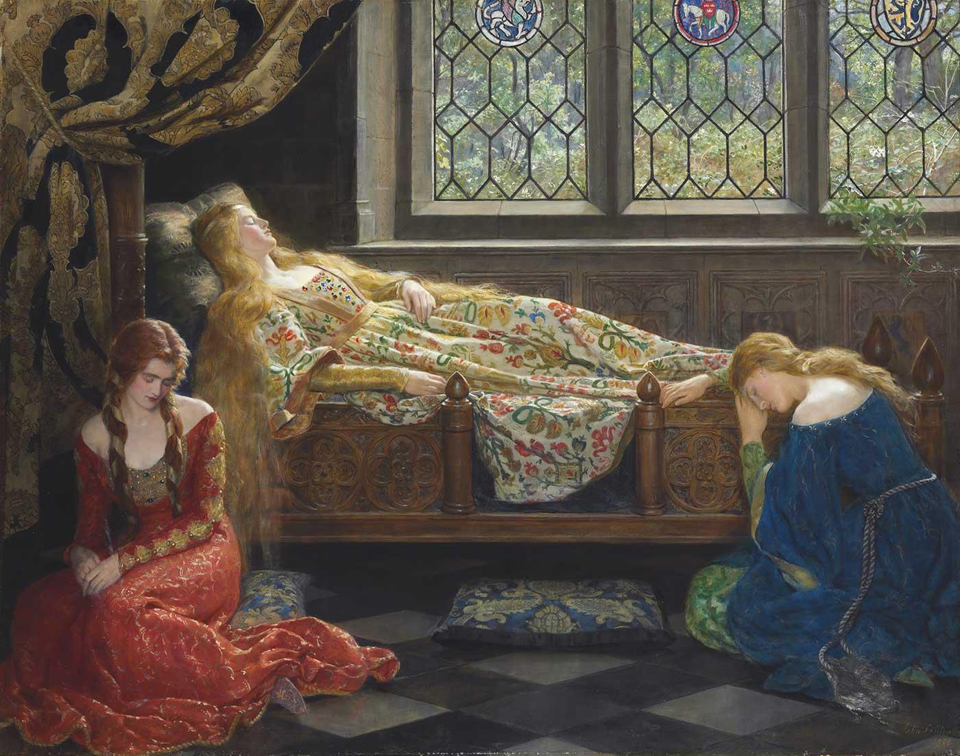 The Sleeping Beauty by John Collier as Art Print