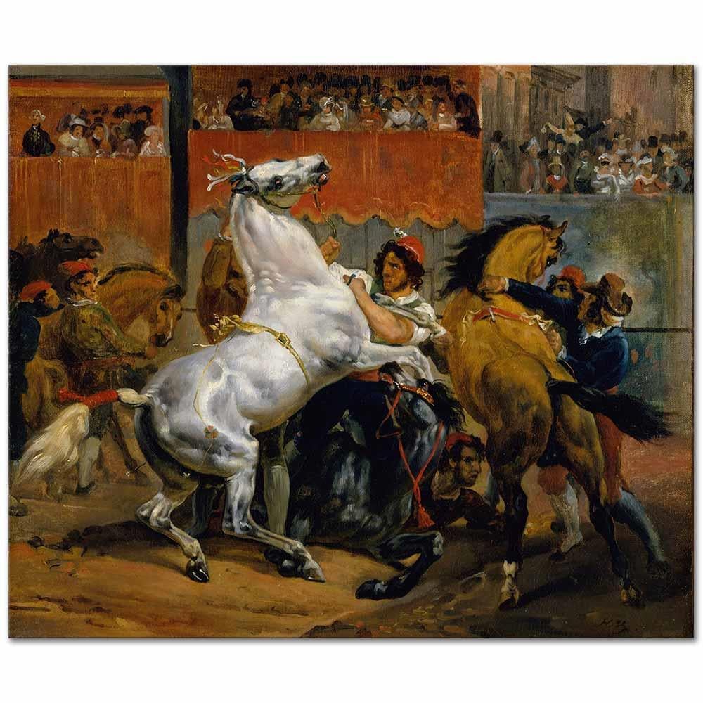 The Start of the Race of the Riderless Horses by Horace Vernet as Art Print