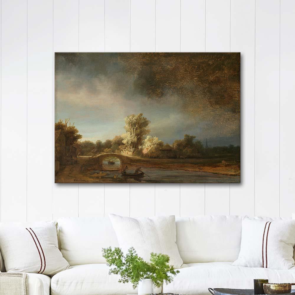 The Stone Bridge by Rembrandt van Rijn as Art Print