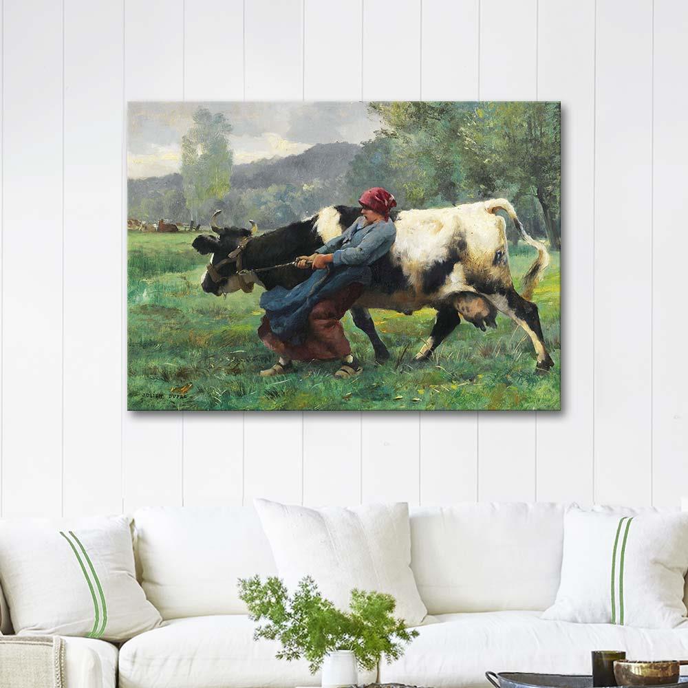 Julien Dupre İnatçı İnek Kanvas Tablo