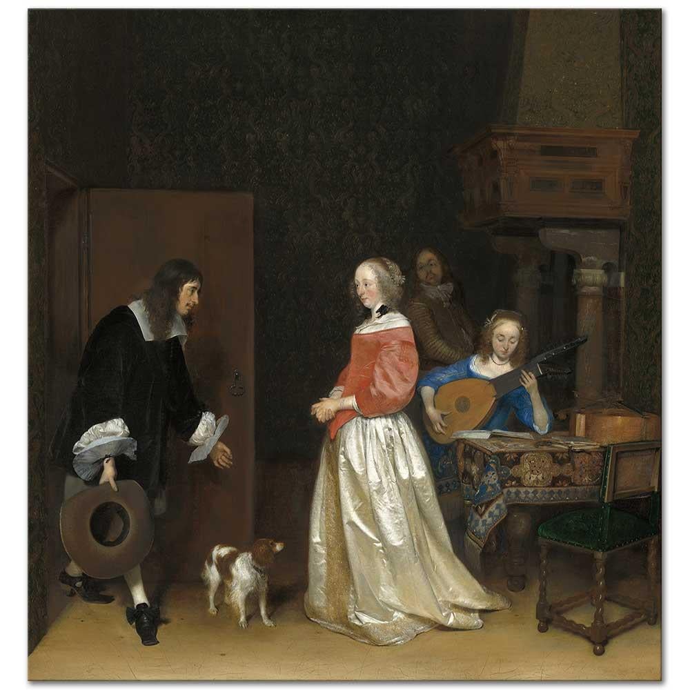 Gerard ter Borch Damat Adayının Ziyareti Kanvas Tablo