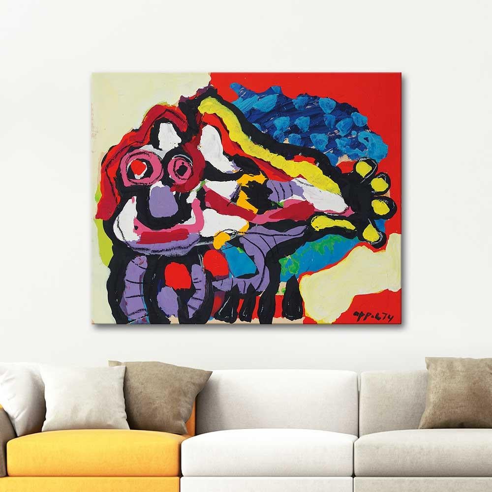 Karel Appel Güneşlenen Hayvan Kanvas Tablo