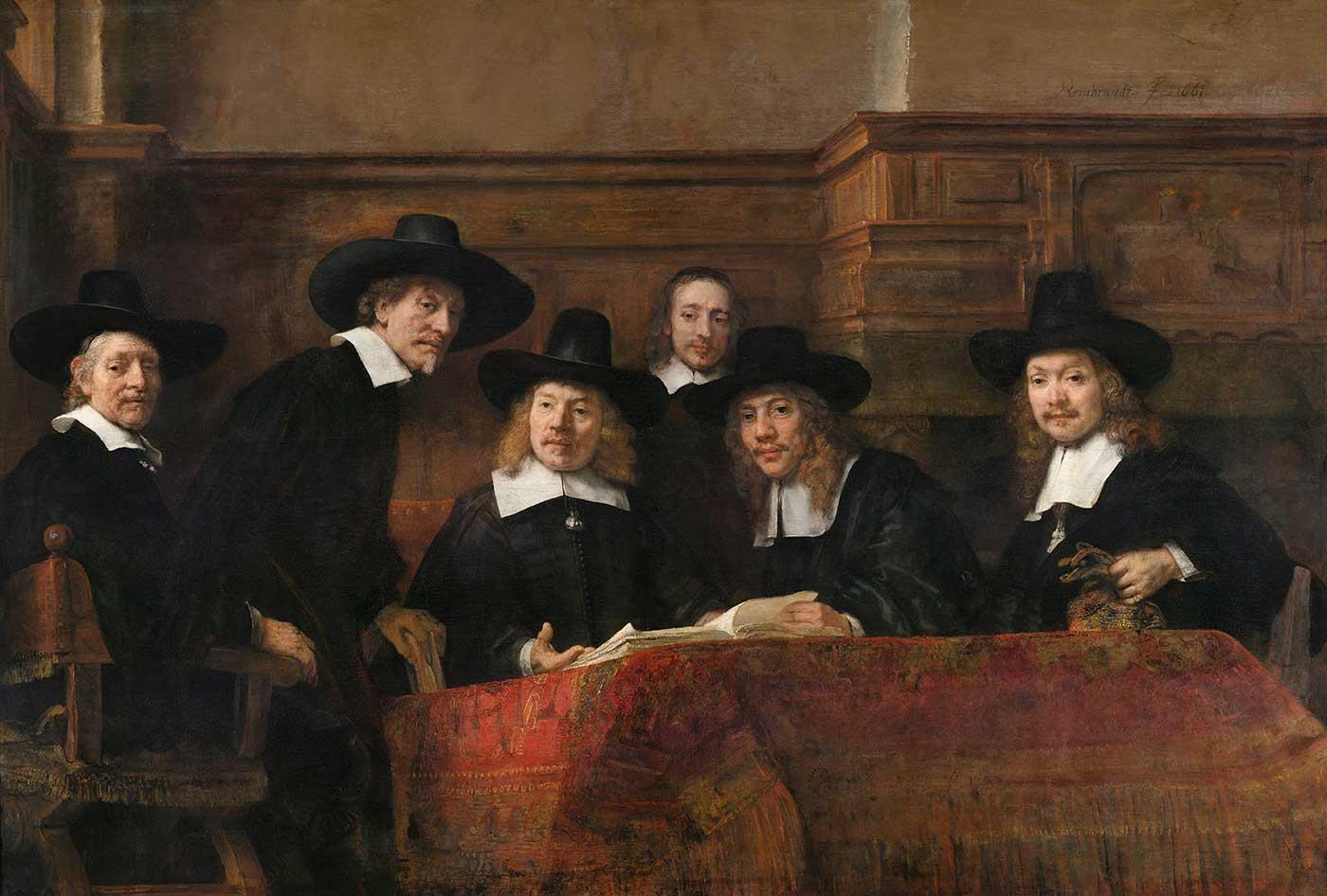 Rembrandt van Rijn Amsterdam Manifaturacılar Birliği Üyeleri Kanvas Tablo