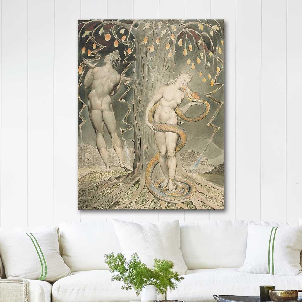 William Blake Günaha Teşvik ve Havva'nın Düşüşü Kanvas Tablo