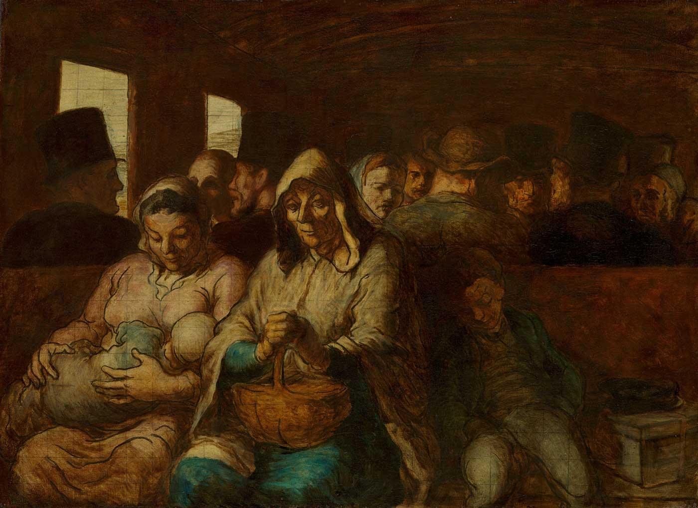 Honore Daumier Üçüncü Sınıf Arabası Kanvas Tablo