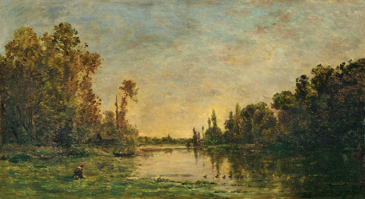 Charles Francois Daubigny Bezons'daki Bakir Adalar Kanvas Tablo