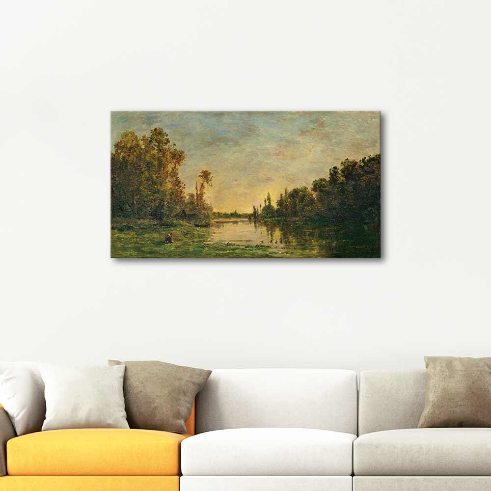 Charles Francois Daubigny Bezons'daki Bakir Adalar Kanvas Tablo
