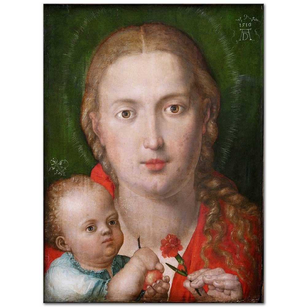 Albrecht Dürer Karanfilli Meryem Kanvas Tablo