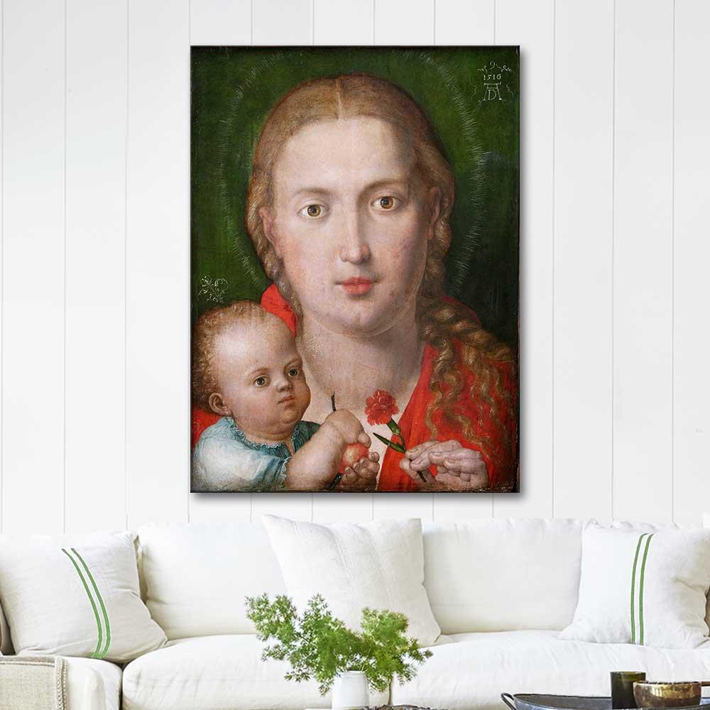 Albrecht Dürer Karanfilli Meryem Kanvas Tablo