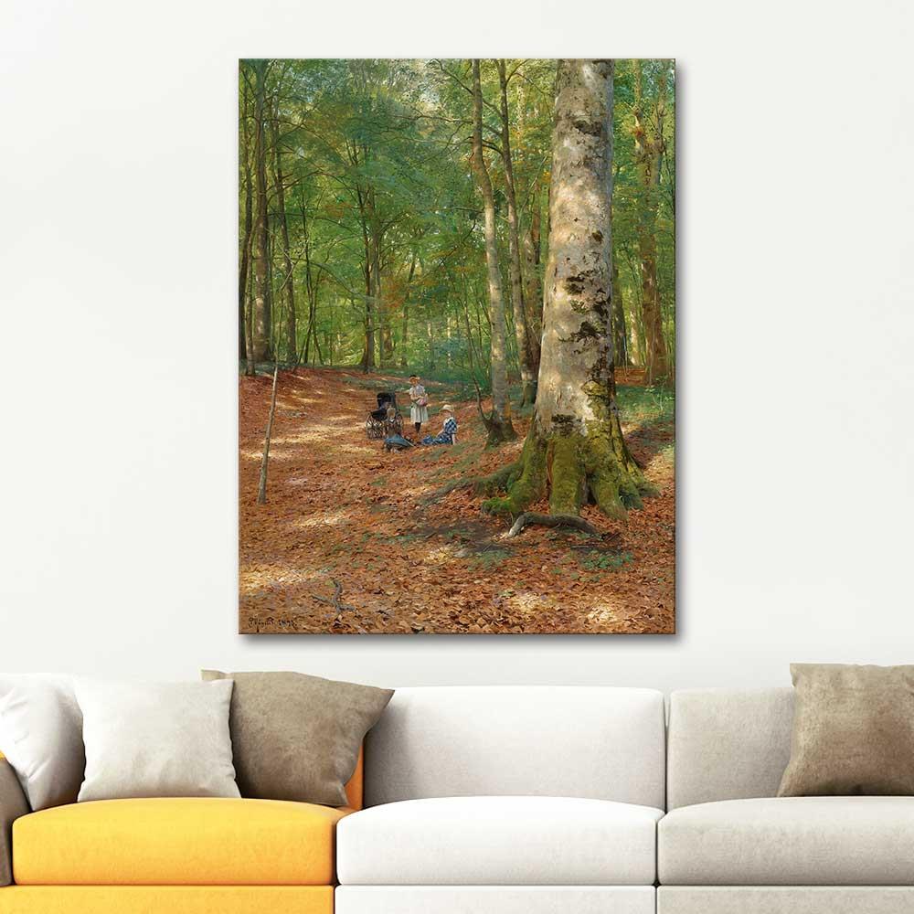 Peder Mørk Mønsted Ormandaki Düzlük Kanvas Tablo