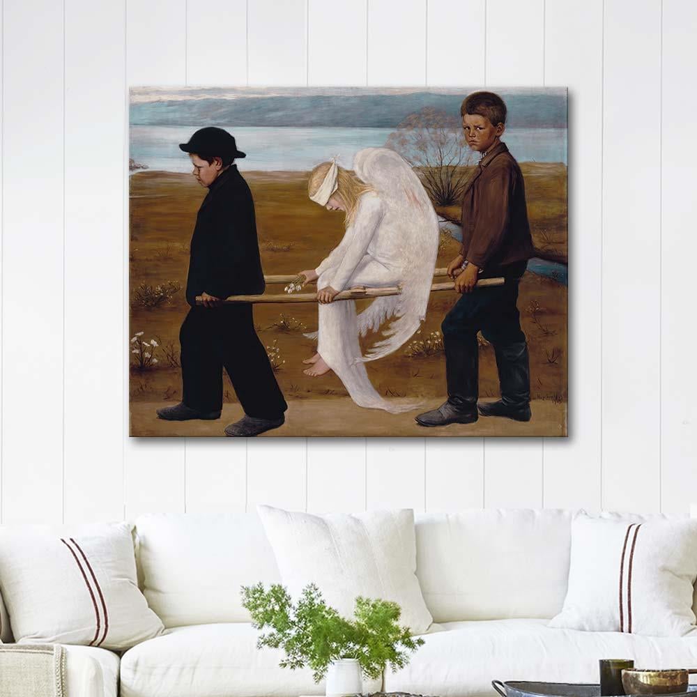Hugo Simberg Yaralı Melek Kanvas Tablo