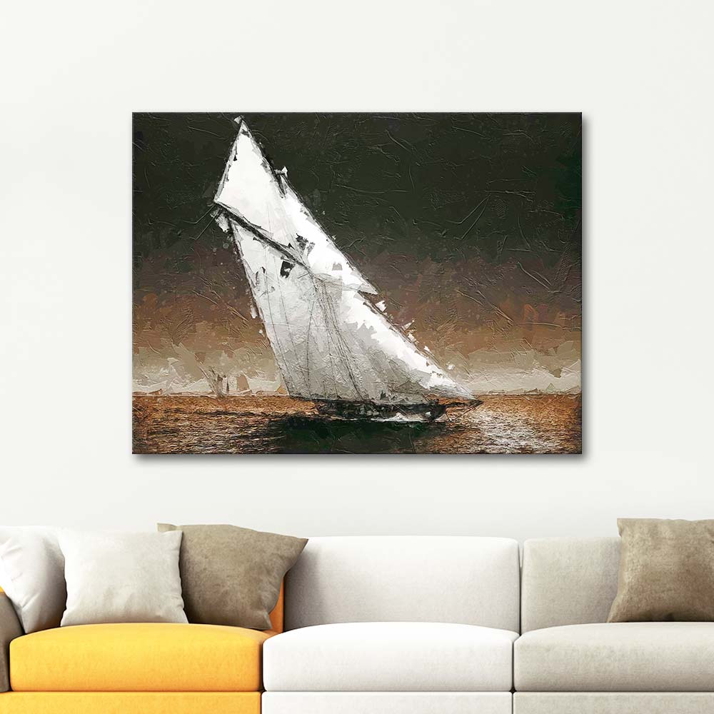The Yacht Columbia on Water Art Print