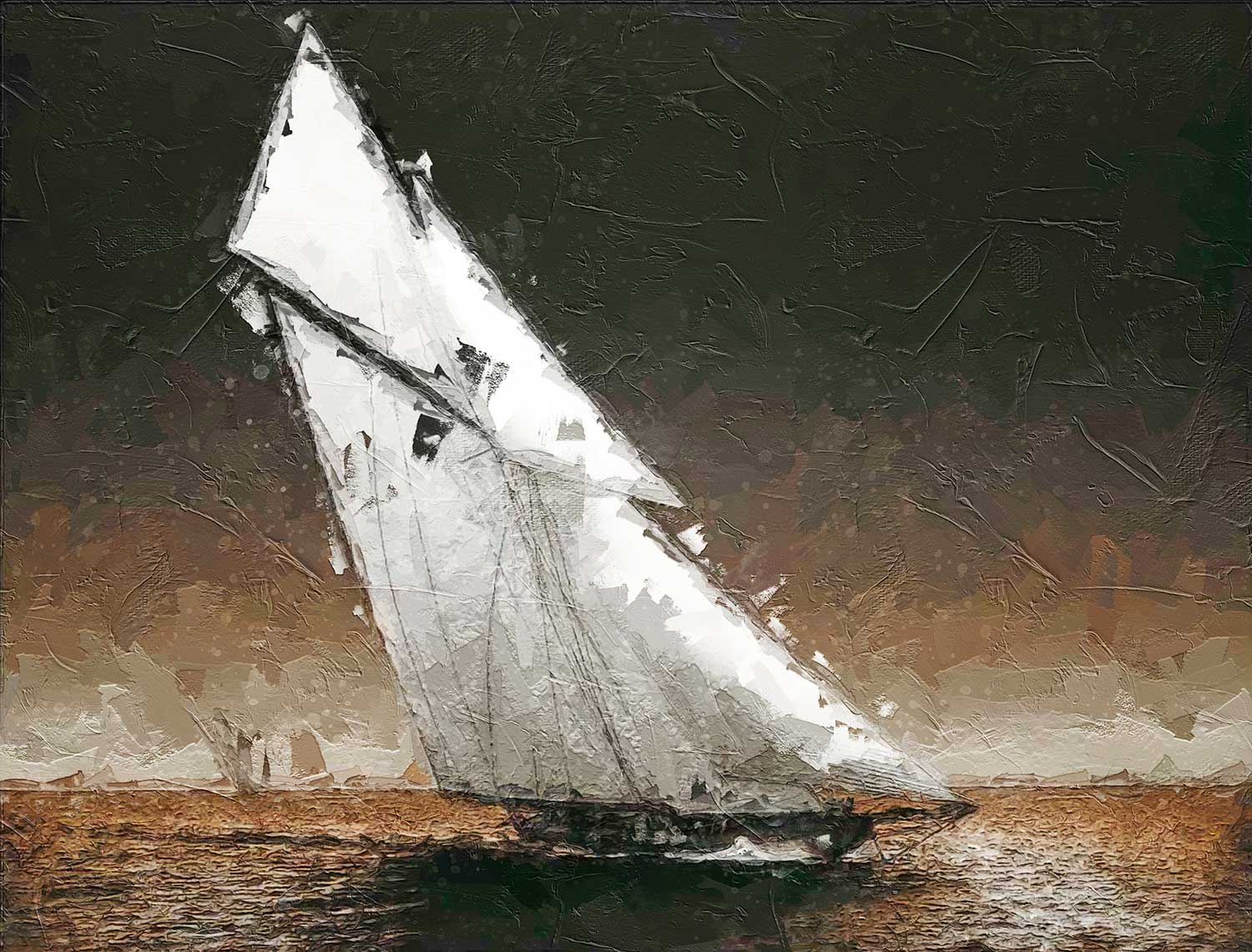 The Yacht Columbia on Water Art Print
