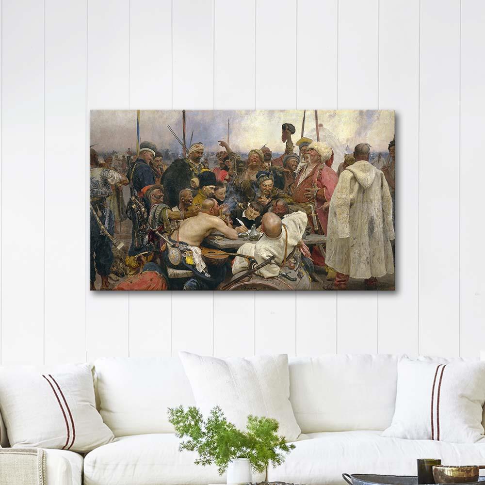 The Zaporozhye Cossacks Replying to the Sultan Mehmet IV by Ilya Repin as Art Print