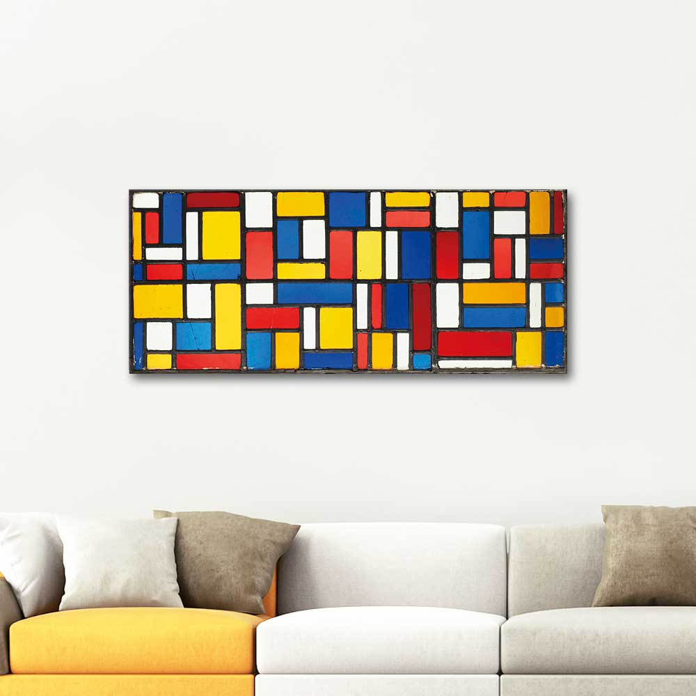 Theo van Doesburg Vitray Kompozisyon VIII Kanvas Tablo