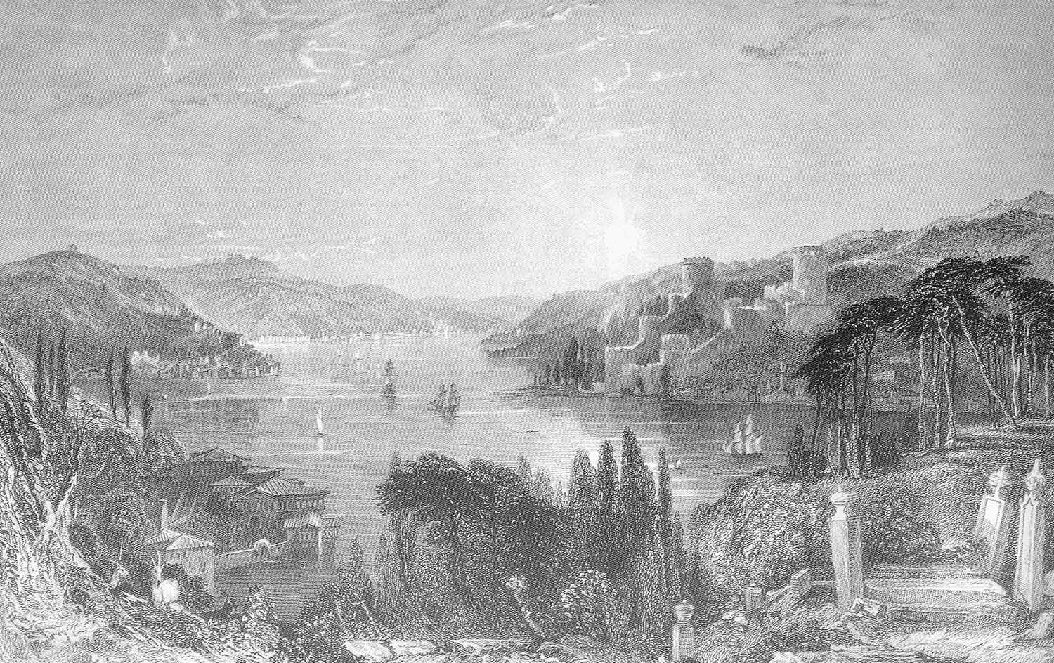 Thomas Allom Boğaziçi Rumeli Hisarı Kanvas Tablo