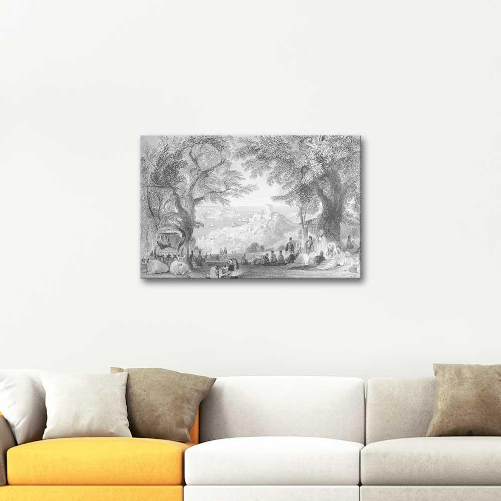 Thomas Allom Anadolu Yakasından Boğaziçi Kanvas Tablo