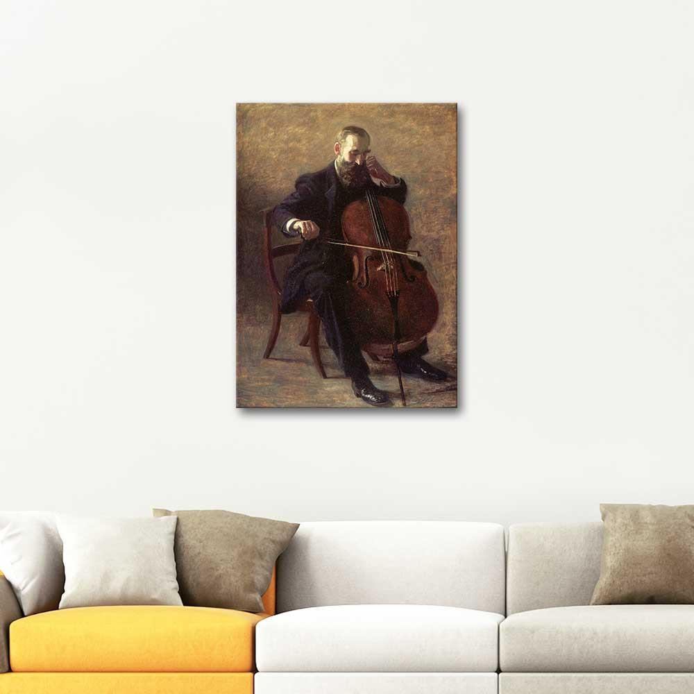 Thomas Eakins Çello Çalan Adam Kanvas Tablo