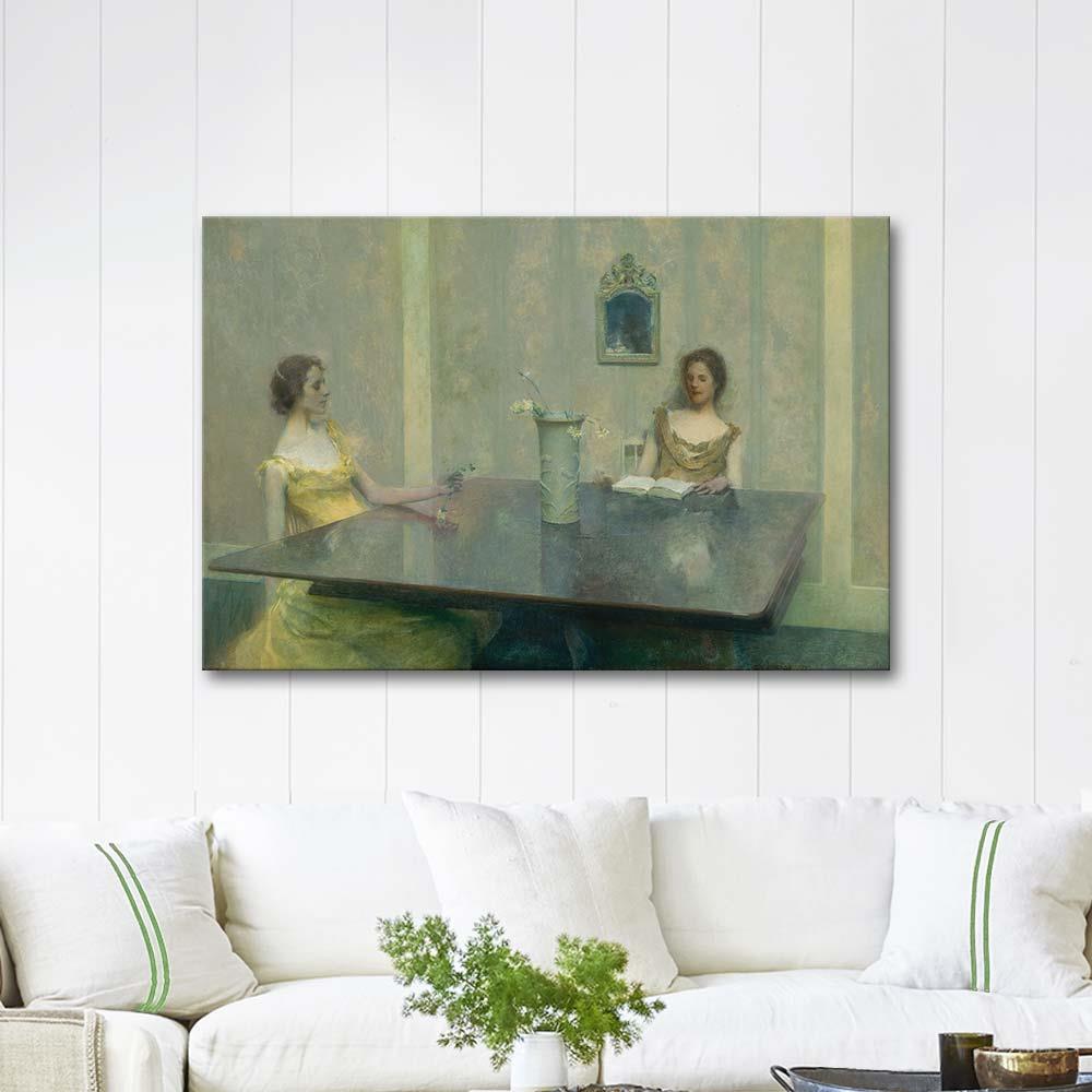 Thomas Wilmer Dewing A Reading Art Print