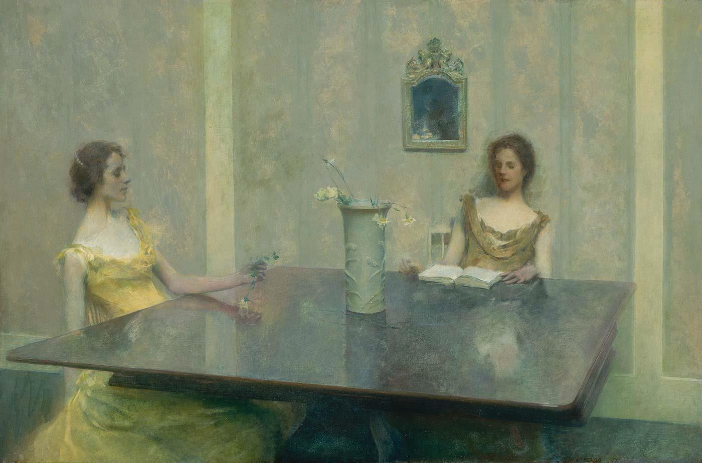 Thomas Wilmer Dewing A Reading Art Print