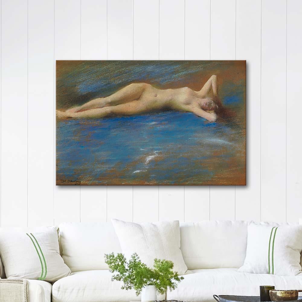 Thomas Wilmer Dewing Reclining Nude Figure of a Girl Art Print