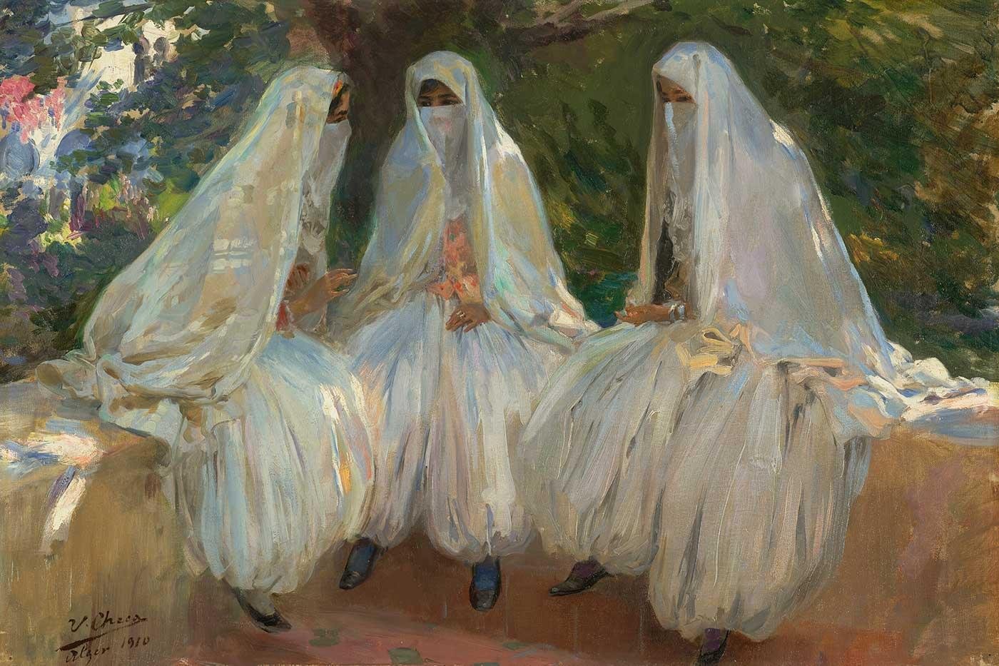 Three Algerian Beauties at the Well by Ulpiano Checa y Sanz