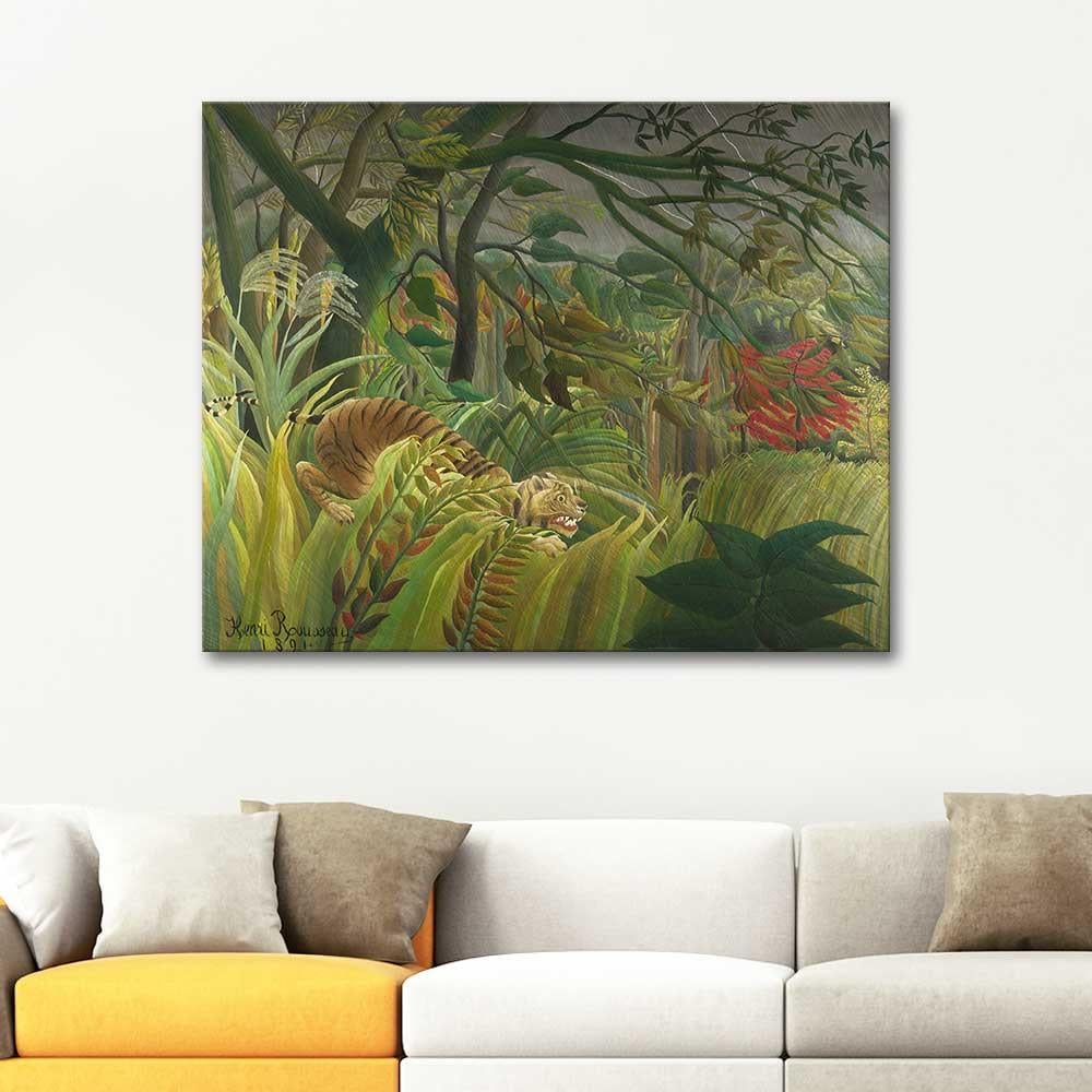 Henri Rousseau Tropik Fırtınada Kaplan Kanvas Tablo