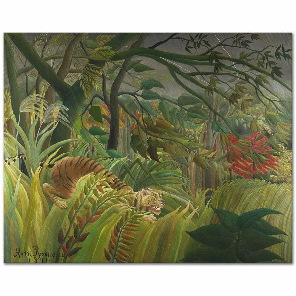 Henri Rousseau Tropik Fırtınada Kaplan Kanvas Tablo