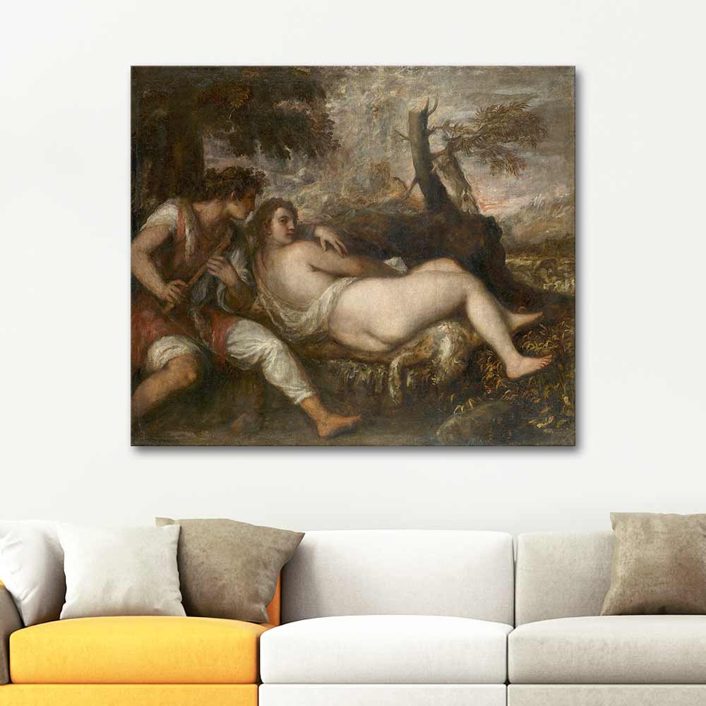 Titian Nymph and Shepherd Art Print