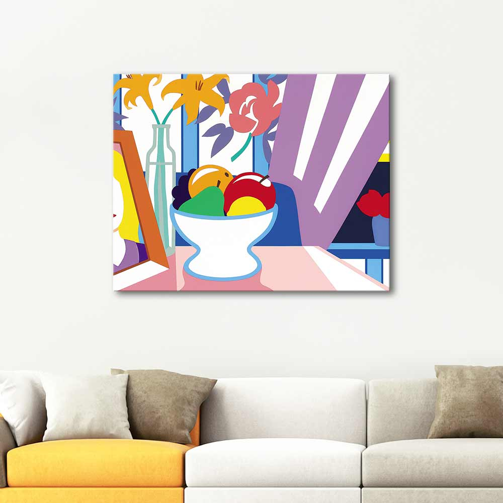 Tom Wesselmann Still Lfe with Lilies and Mixed Fruits Art Print