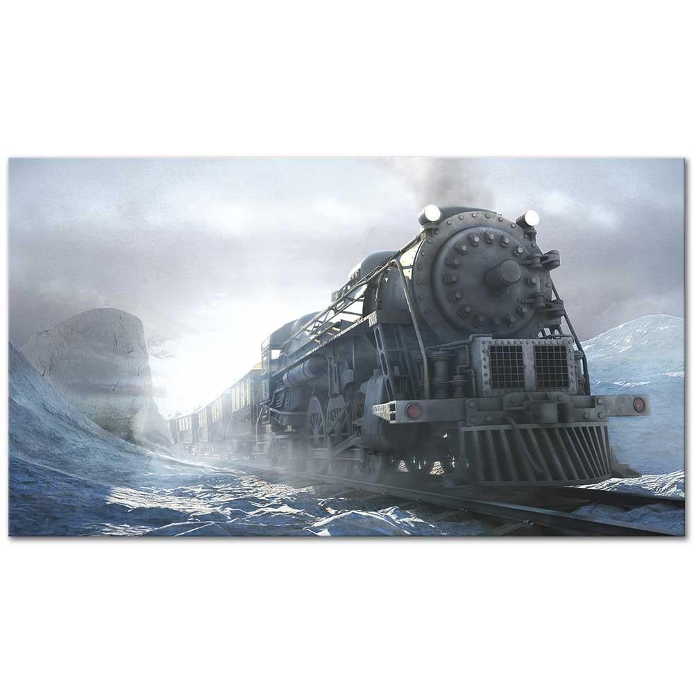 Buzda İlerleyen Tren Kanvas Tablo