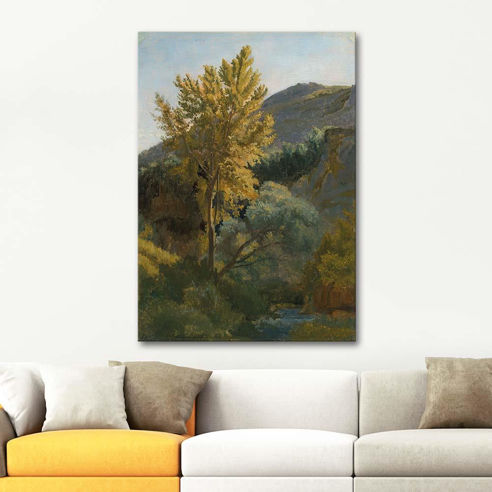 Tree Study Near A Torrent In Italy by Jean Baptiste Camille Corot as Art Print