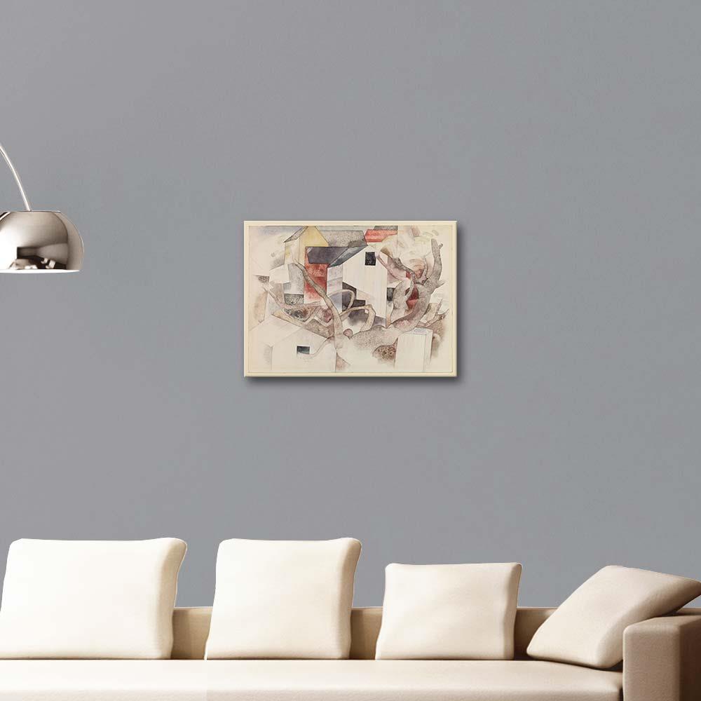 Charles Demuth Ahır ve Ağaçlar Kanvas Tablo