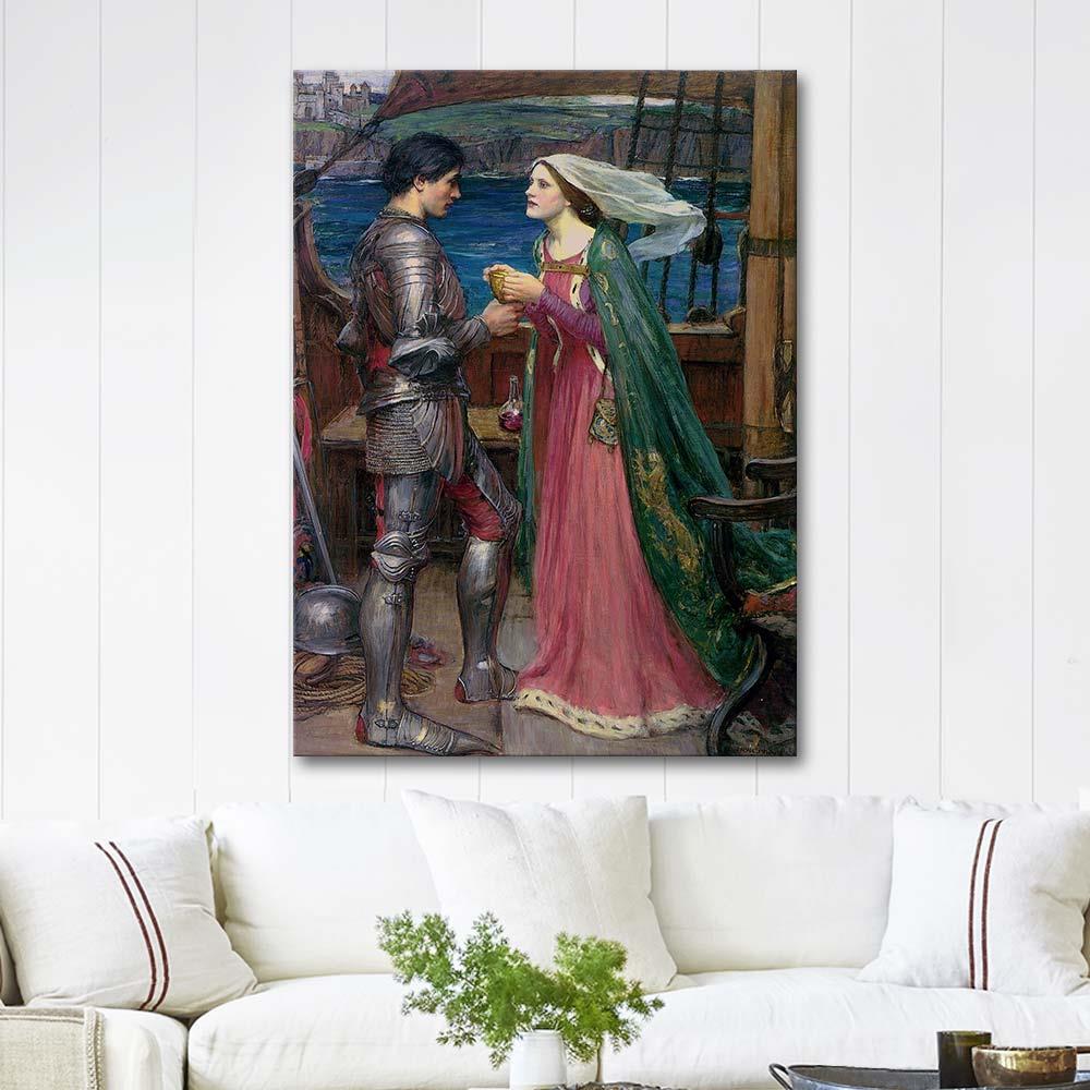 Tristan and Isolde with the Potion by John William Waterhouse as Art Print