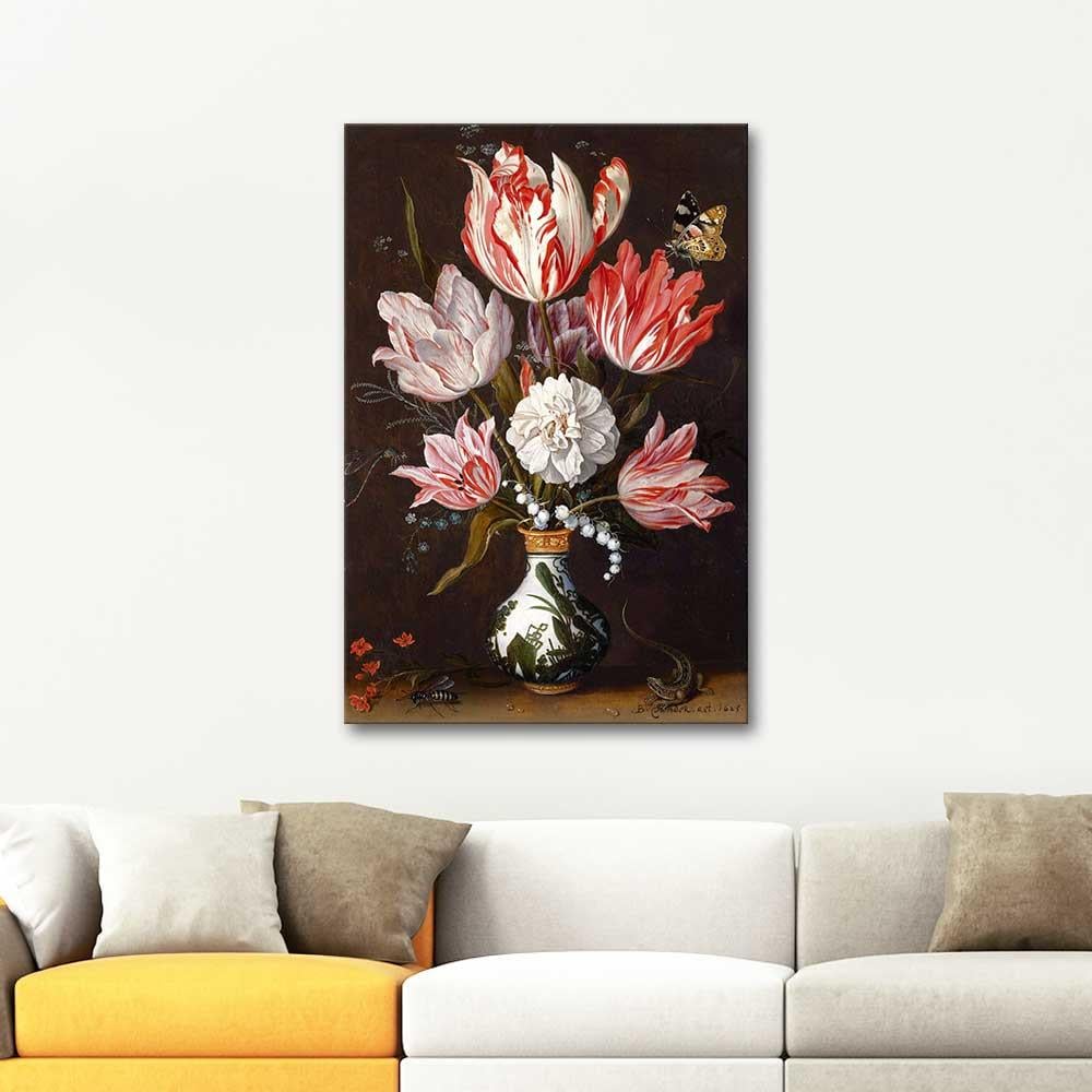 Tulips and Carnations in a Vase by Balthasar van der Ast as Art Print
