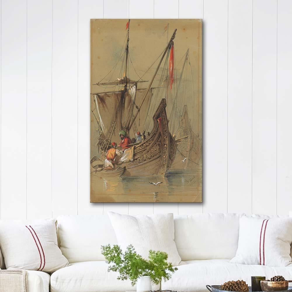 Turkish Ships by Amadeo Preziosi as Art Print
