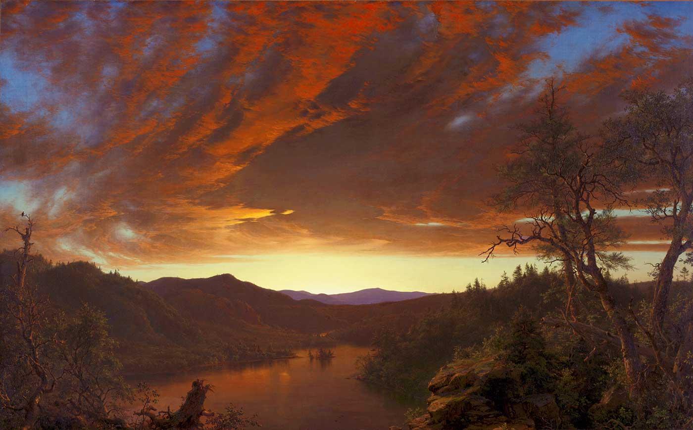 Frederic Edwin Church Kırda Alacakaranlık Kanvas Tablo