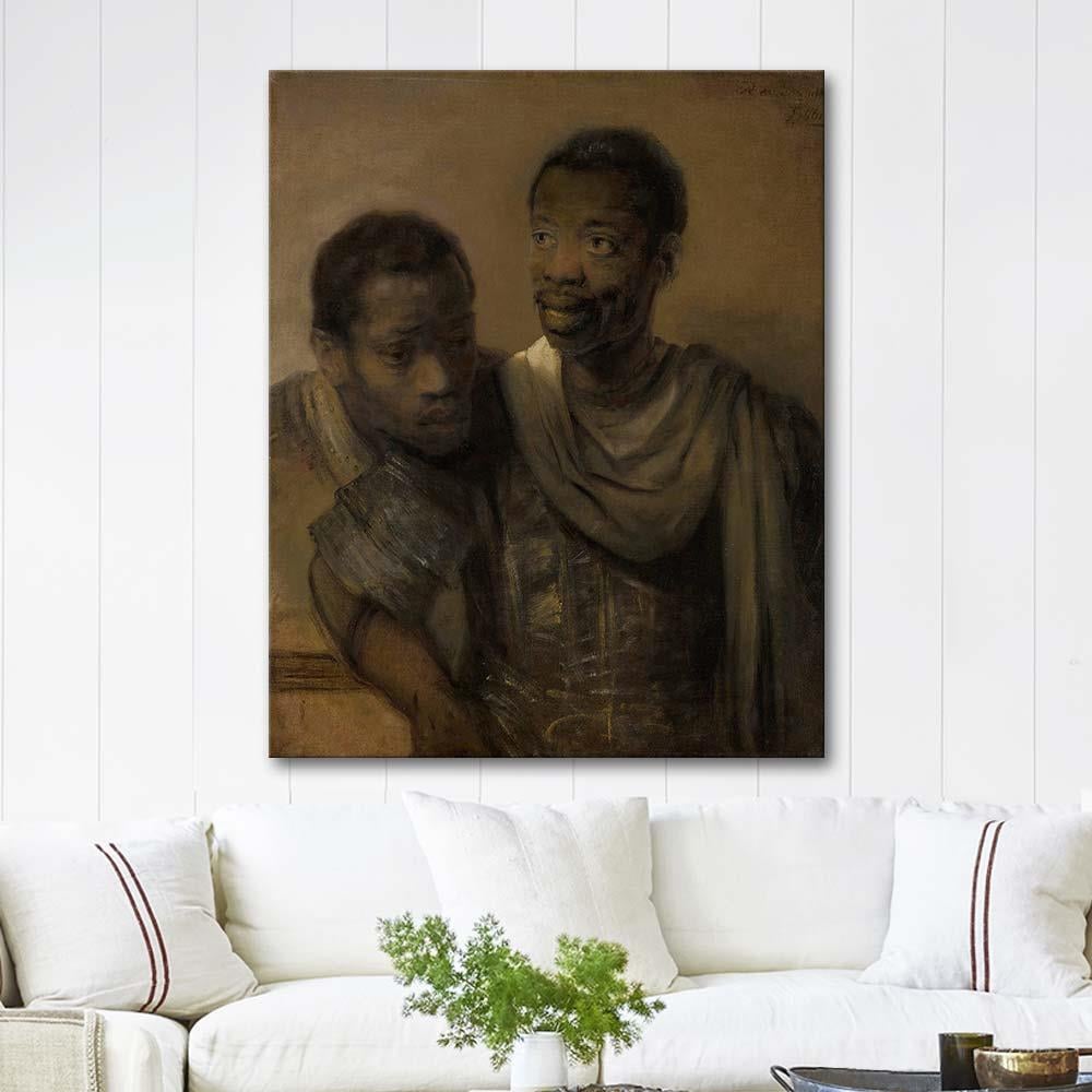 Rembrandt van Rijn İki Afrikalı Adam Kanvas Tablo