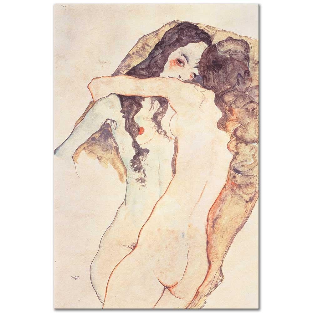 Two Embracing Women by Egon Schiele
