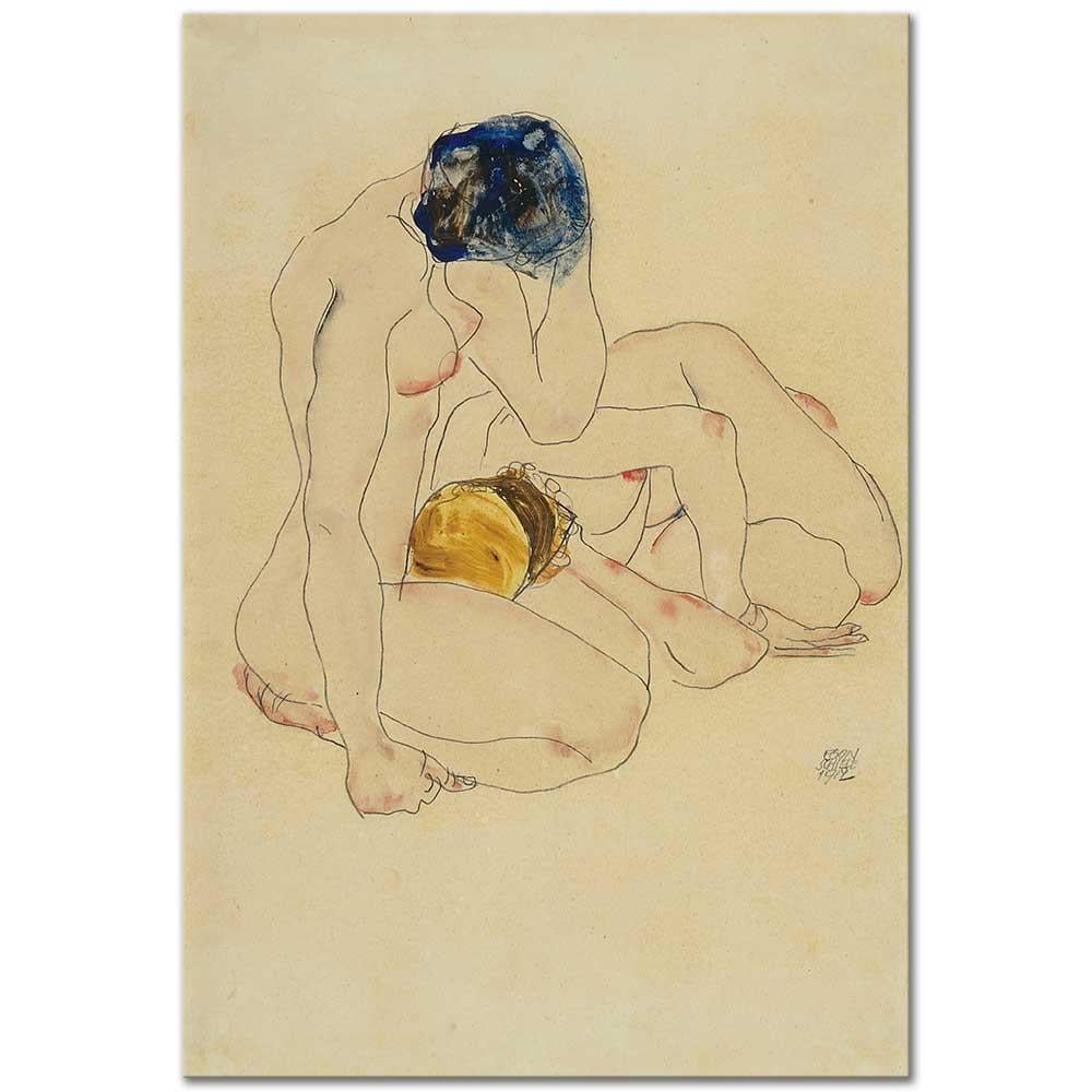 Egon Schiele İki Arkadaş Kanvas Tablo