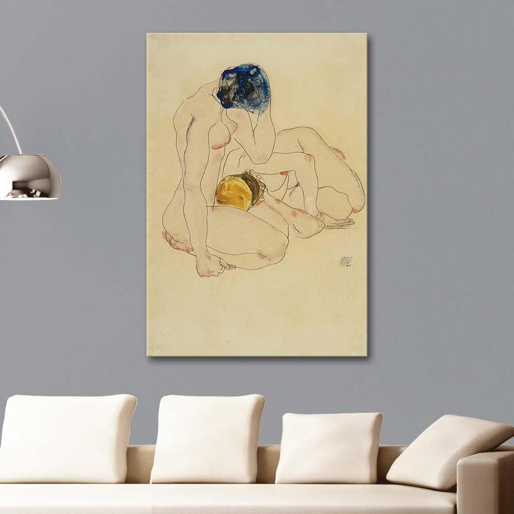 Egon Schiele İki Arkadaş Kanvas Tablo