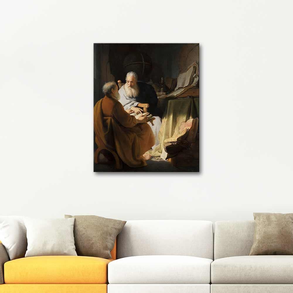 Two Old Men Disputing by Rembrandt van Rijn as Art Print