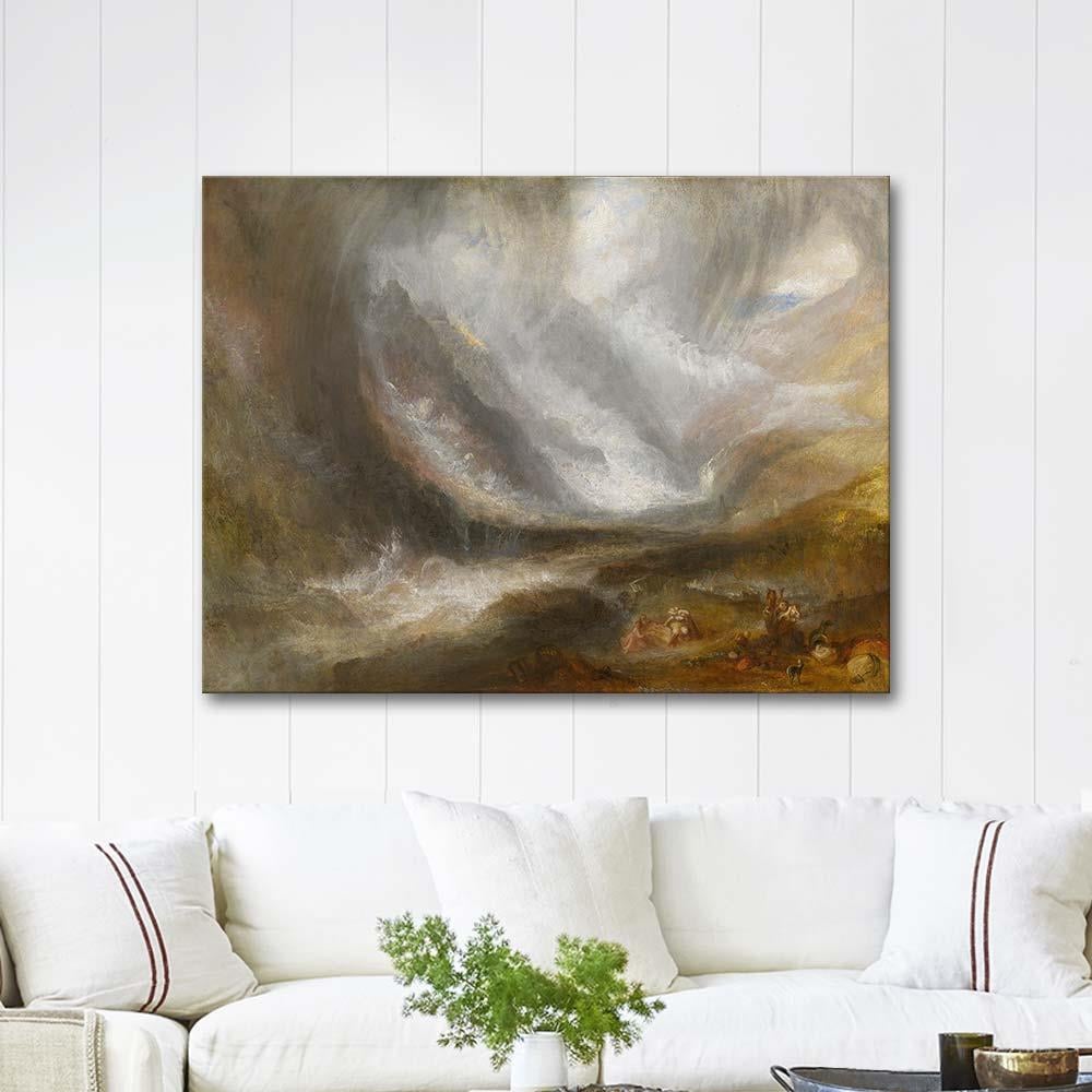 Joseph Mallord William Turner Aosta Vadisinde Kar Fırtınası ve Çığ Kanvas Tablo