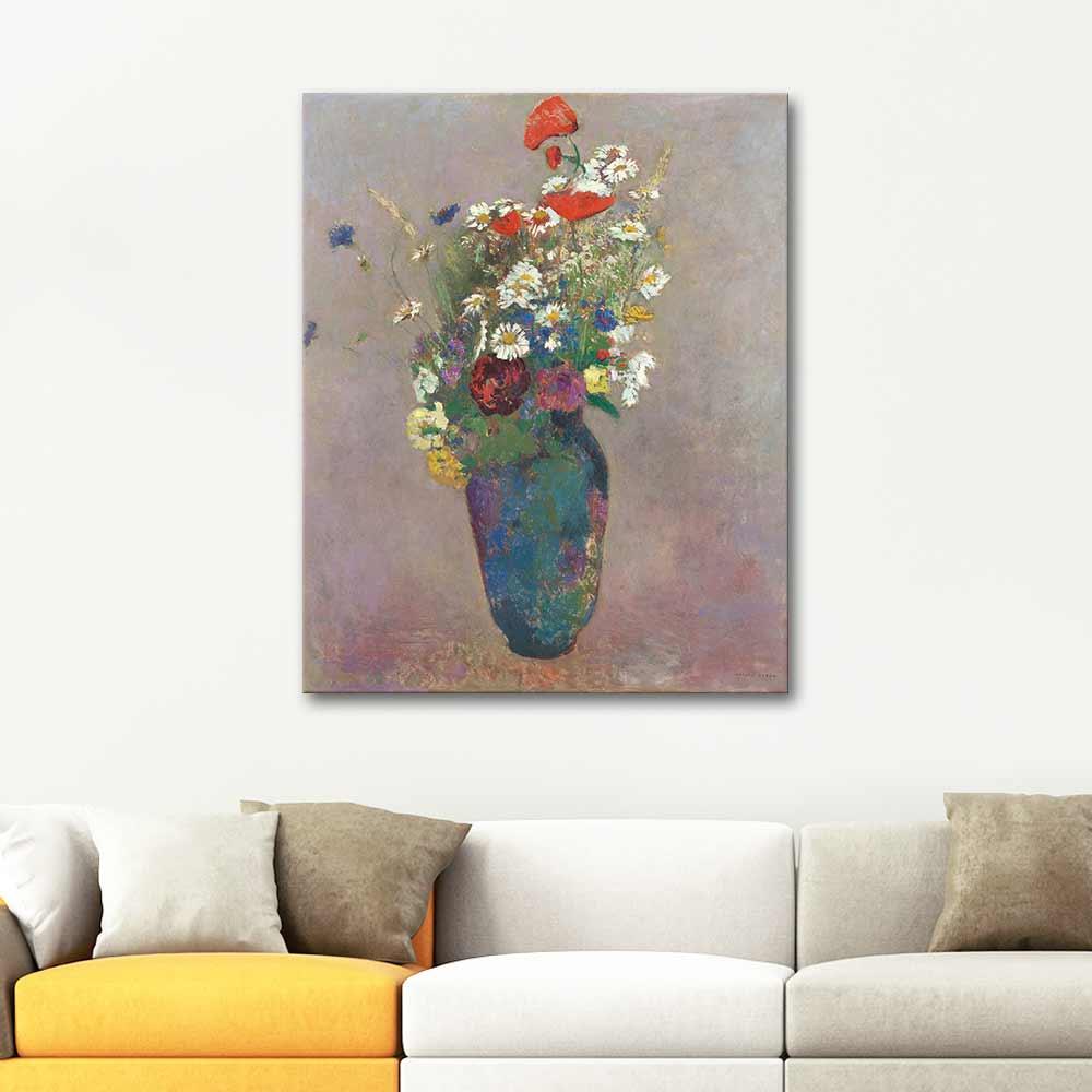 Odilon Redon Vazoda Çiçekler Kanvas Tablo