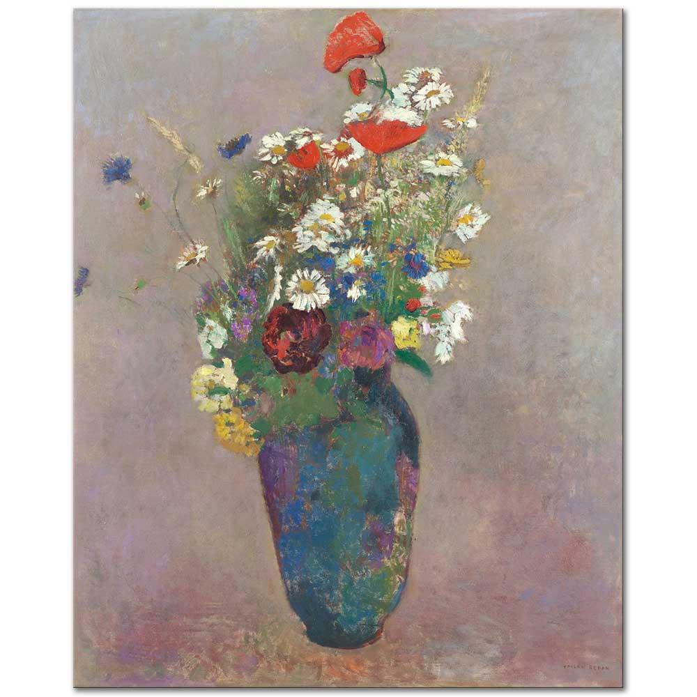 Odilon Redon Vazoda Çiçekler Kanvas Tablo