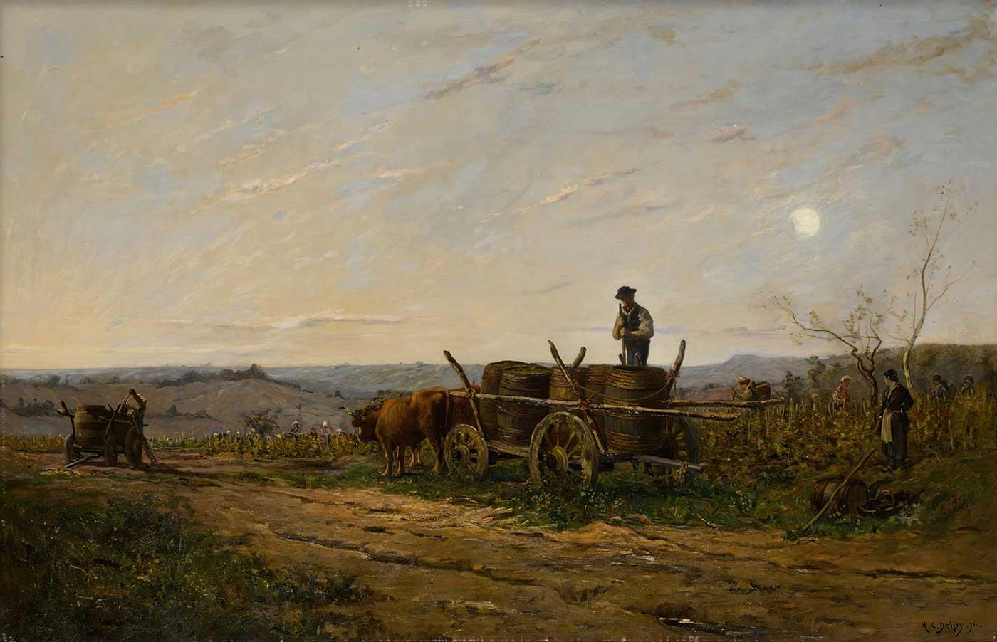 Hippolyte Camille Delpy Nivernaise'de Üzüm Hasadı Kanvas Tablo