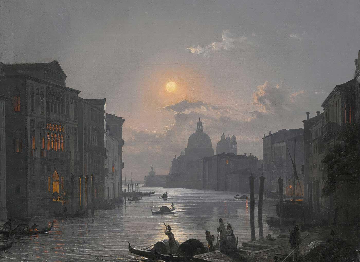 Venice A View Of The Grand Canal by Friedrich Paul Nerly as Art Print
