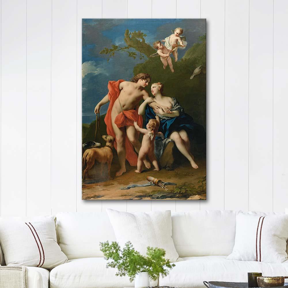 Jacopo Amigoni Venus ve Adonis Kanvas Tablo