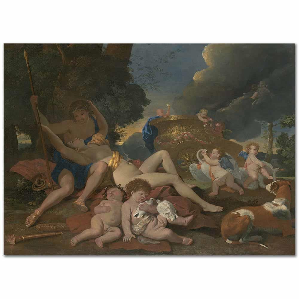 Venus and Adonis by Nicolas Poussin as Art Print